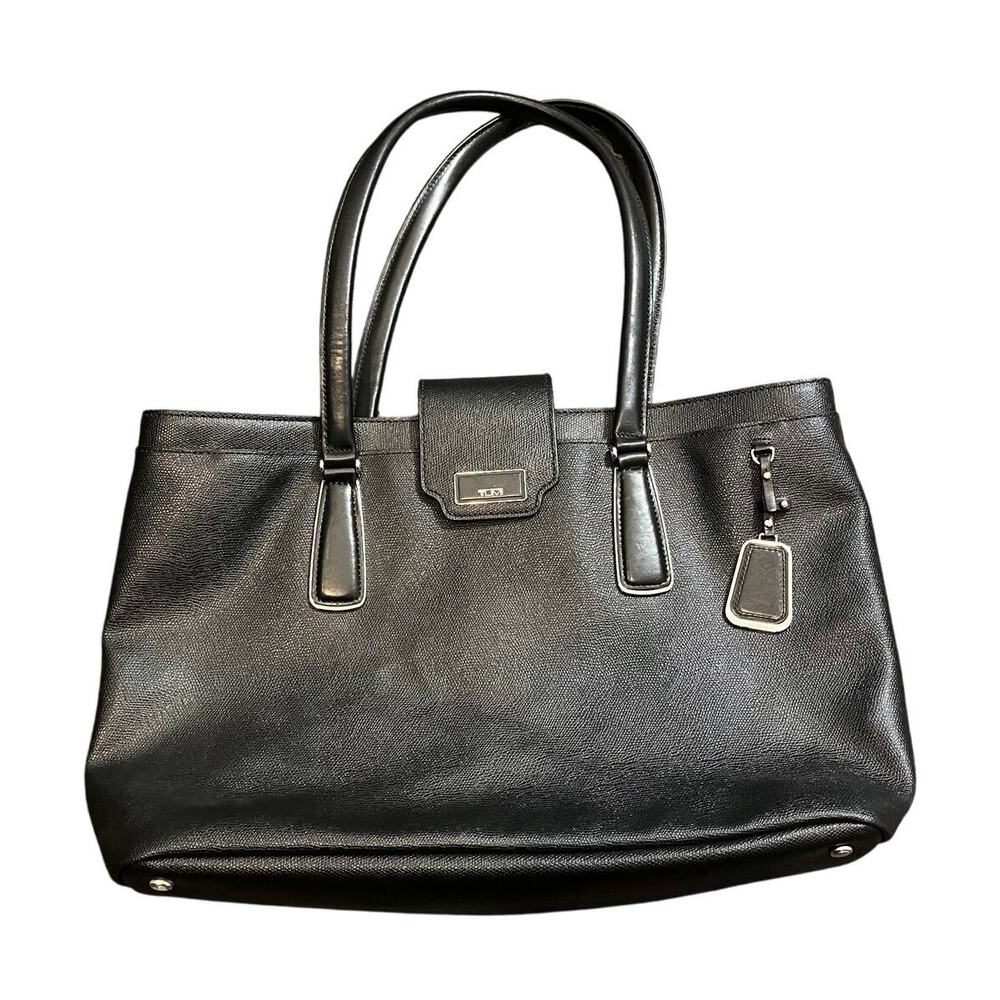TUMI Sinclair Tegan Black Saffiano Leather Business Tote Shoulder Bag #79385D